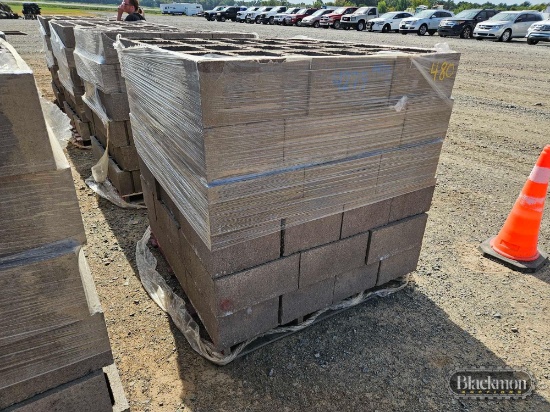 (4) Pallets with Cinder Block,