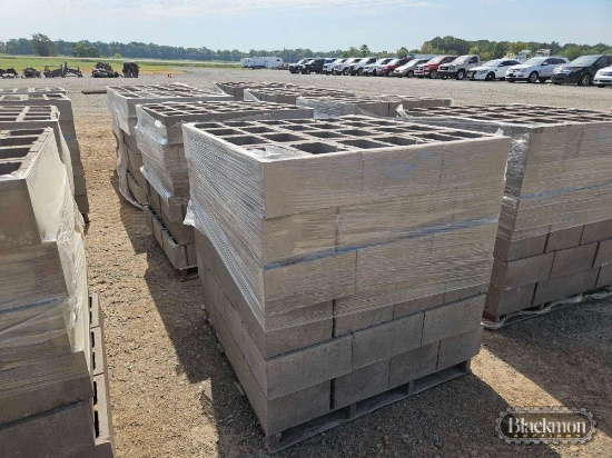 (4) Pallets with Cinder Block,