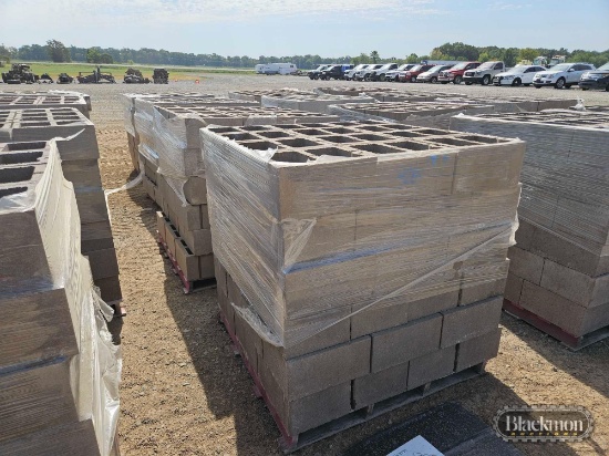 (4) Pallets with Cinder Block,