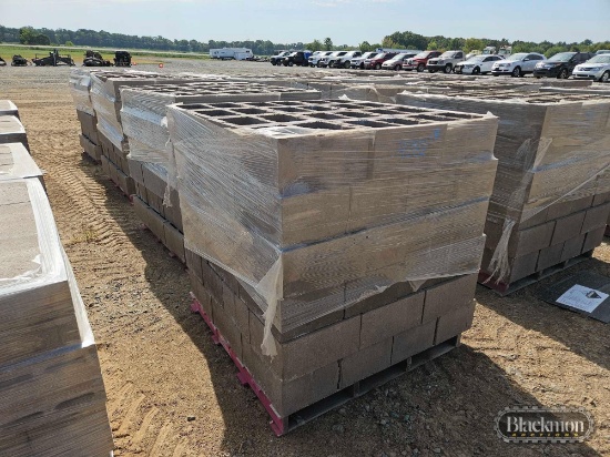 (4) Pallets with Cinder Block,