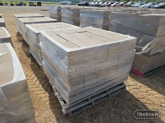 (4) Pallets with Cinder Block,