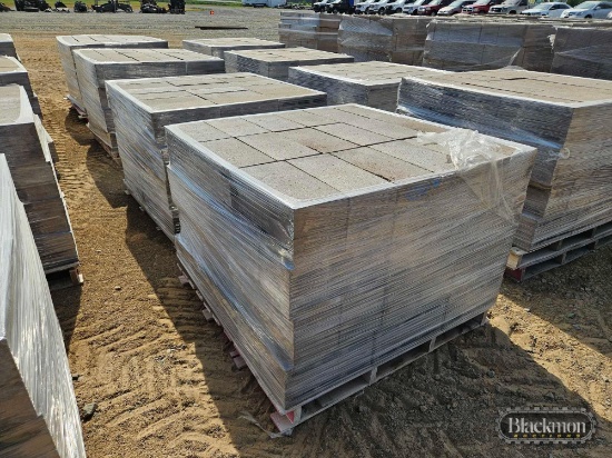 (4) Pallets with Cinder Block,