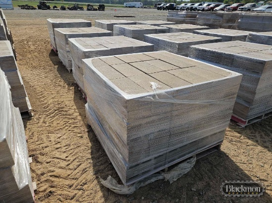 (4) Pallets with Cinder Block,
