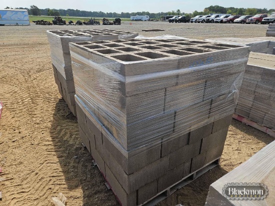 (2) Pallets with Cinder Block,