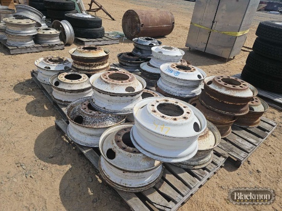 (4) Pallets with (23) Steel Budd Rims