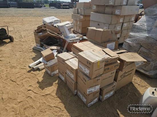 Lot of Vitreous China Shrouds, Sinks, Faucets, Toilet, Toilet Seats, Conduit, & Miscellaneous