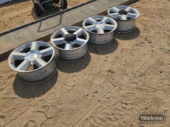 (4) ALuminum 6-hole Chevrolet Rims with HubCaps,