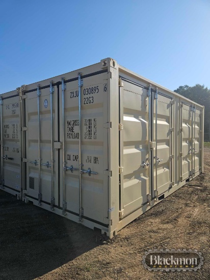 SHIPPING CONTAINER, 20 FT., WITH SIDE DOORS