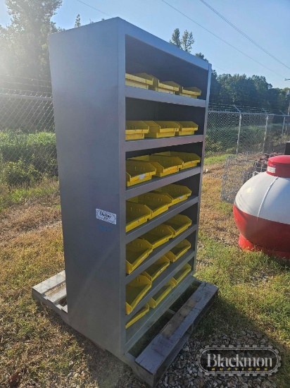 METAL CABINET WITH PARTS BINS