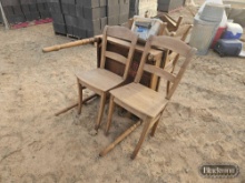 (4) Chairs, Table ((1) Broken Leg),