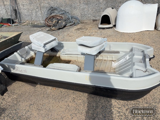 (2) aluminum boats (1) plastic boat and trailer