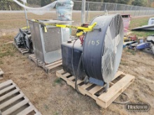 (3) PALLETS W/ FANS, FUEL TANK AND ICE MACHINE
