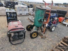 LOT WITH GRIND LAZER LINE REMOVER, DRUM DOLLY, SANDBLAST POT, GENERATOR AND MISC.