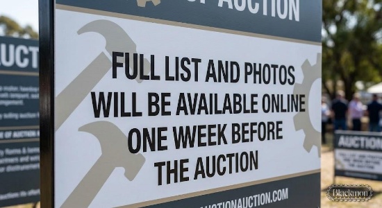 Full List and Photos Will Be Available Online One Week Before the Auction