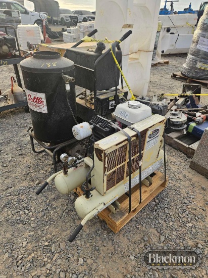 BOB SETTLE STEAM CLEANER AND A PORTABLE AIR COMPRESSOR