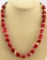 CORAL AND BLACK BEAD NECKLACE