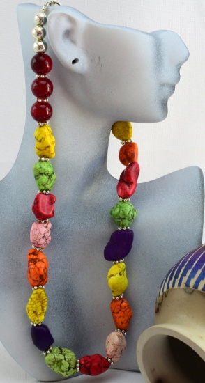 "BUBBLE GUM AND MARBLES" NECKLACE