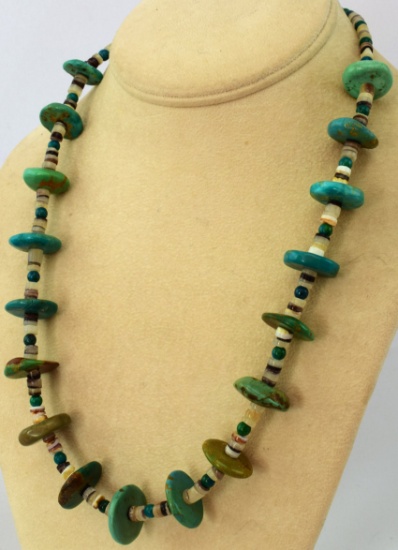 TURQUOISE RONDELL NECKLACE