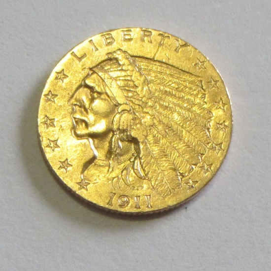 $2.5 GOLD 1911 QUARTER EAGLE INDIAN