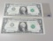 2 CONSECUTIVE $1 FRN 1988-A