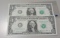 1981-A 2 CONSECUTIVE $1 UNCIRCULATED FRN