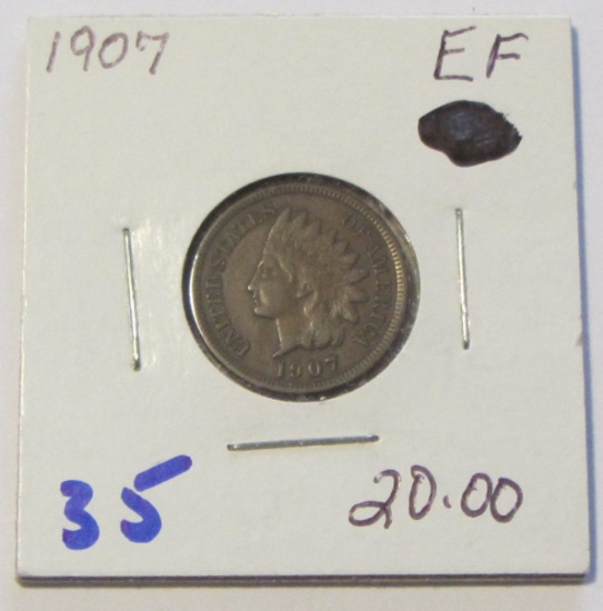 1907 XF INDIAN HEAD CENT