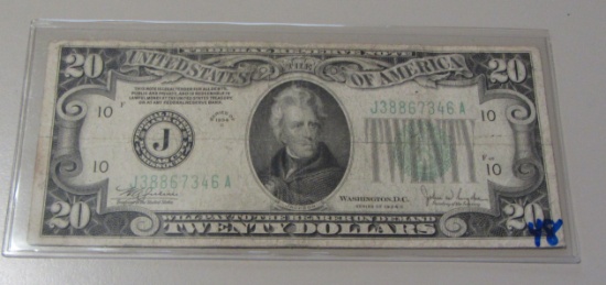$20 1934-C FRN KANSAS CITY
