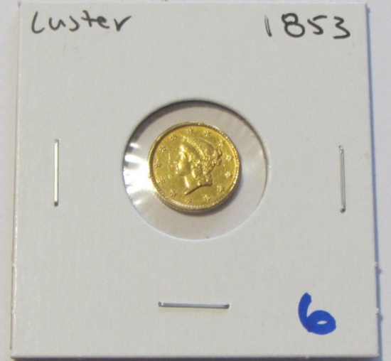 $1 GOLD LIBERTY HEAD TYPE 1 1853
