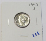 1943-S BU MERCURY DIME