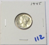 1945 BU MERCURY DIME