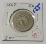 1867 SHIELD NICKEL