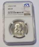 1954-S FRANKLIN HALF NGC MS 64