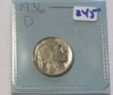 1936-D UNC BUFFALO NICKEL