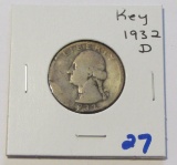 KEY DATE 1932-D QUARTER