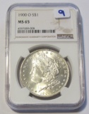 GEM $1 1900-O MORGAN NGC MS 65