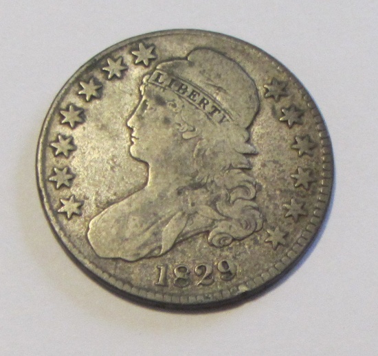 1829 CAPPED BUST SILVER HALF DOLLAR