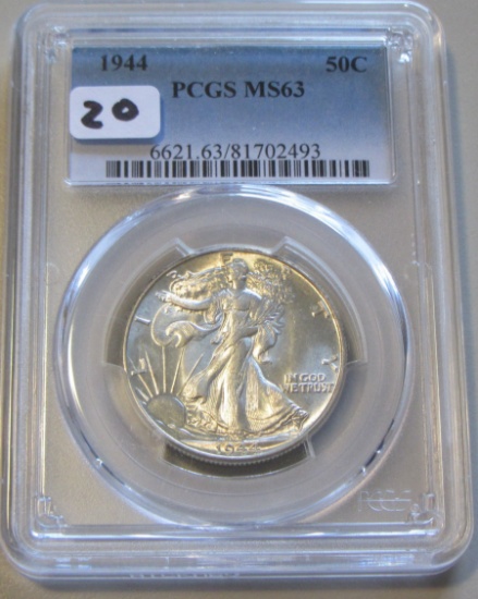 1944 WALKING LIBERTY HALF PCGS MS 63