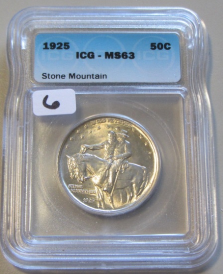 1925 STONE MOUNTAIN SILVER COMMEMORATIVE ICG 63