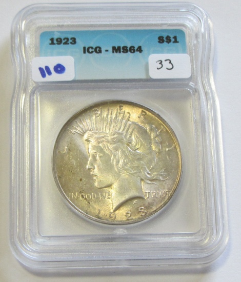 $1 1923 PEACE ICG MS 64