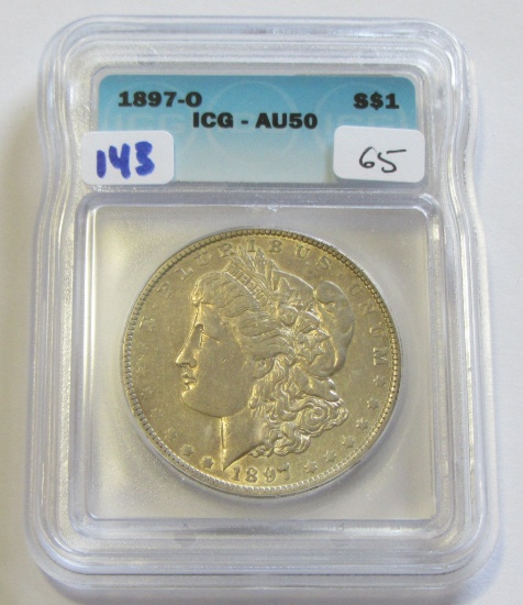 $1 1897-O MORGAN ICG AU 50