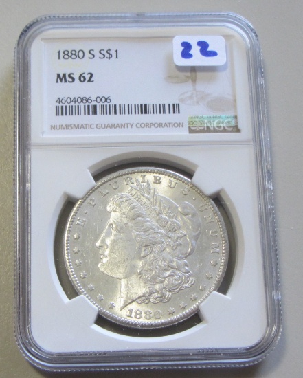 $1 1880-S MORGAN NGC MS 62