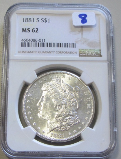 $1 1881-S MORGAN NGC MS 62