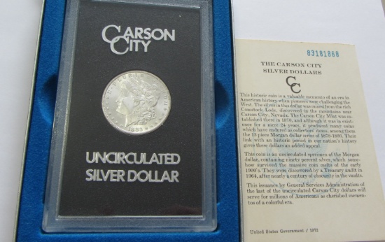 $1 1883-CC CARSON CITY  MORGAN GSA HOARD WITH BOX AND PAPER
