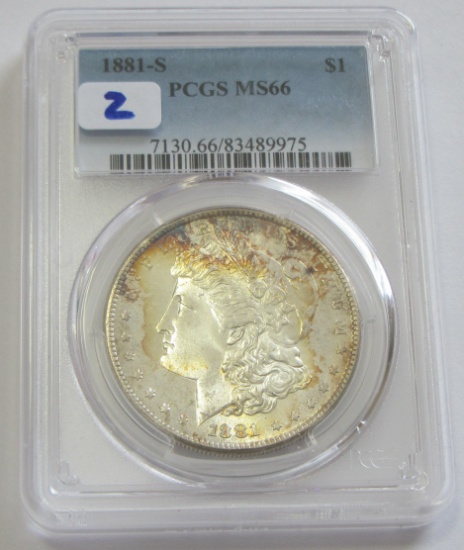 $1 1881-S MORGAN PCGS GEM MS 66