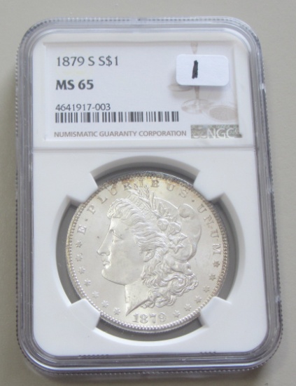 GEM $1 1879-S MORGAN NGC MS 65