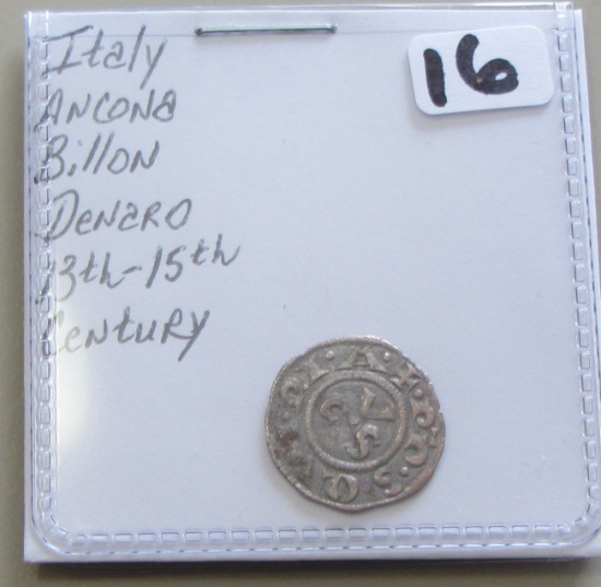 ANCIENT ITALY SILVER ANCONA BILLON 12TH TO 15TH CENTURY HIGH GRADE