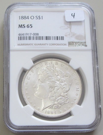 $1 1884-O MORGAN NGC GEM MS 65