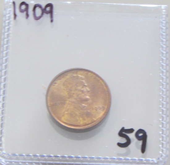 1909 VDB WHEAT CENT UNCIRCULATED RED