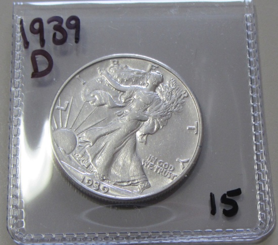 1939-D WALKING LIBERTY HALF HIGH GRADE