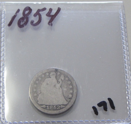 1854 SEATED DIME